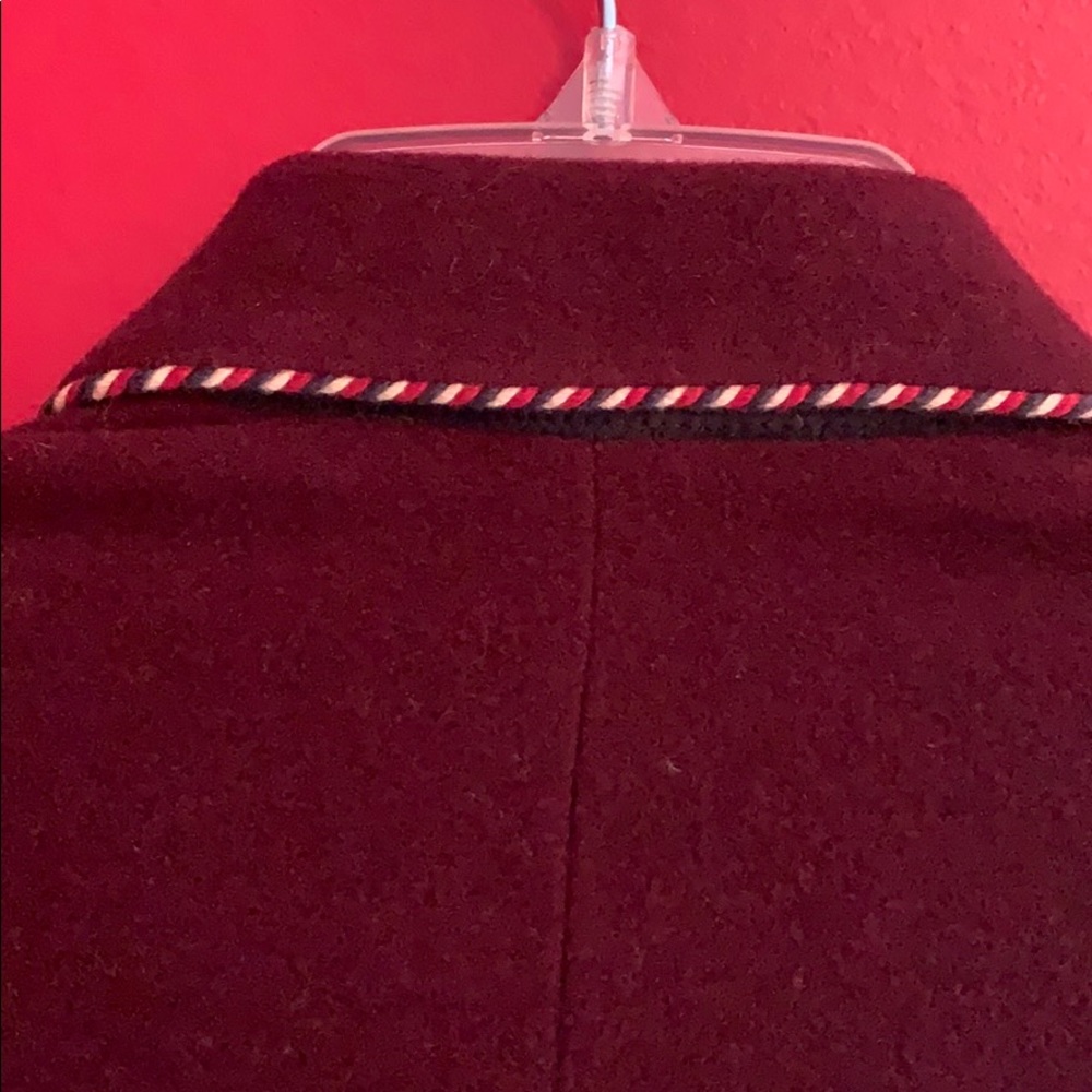 DKNY Vintage Maroon Wool Blend Long Blazer Size 14 - Picture 7 of 13
